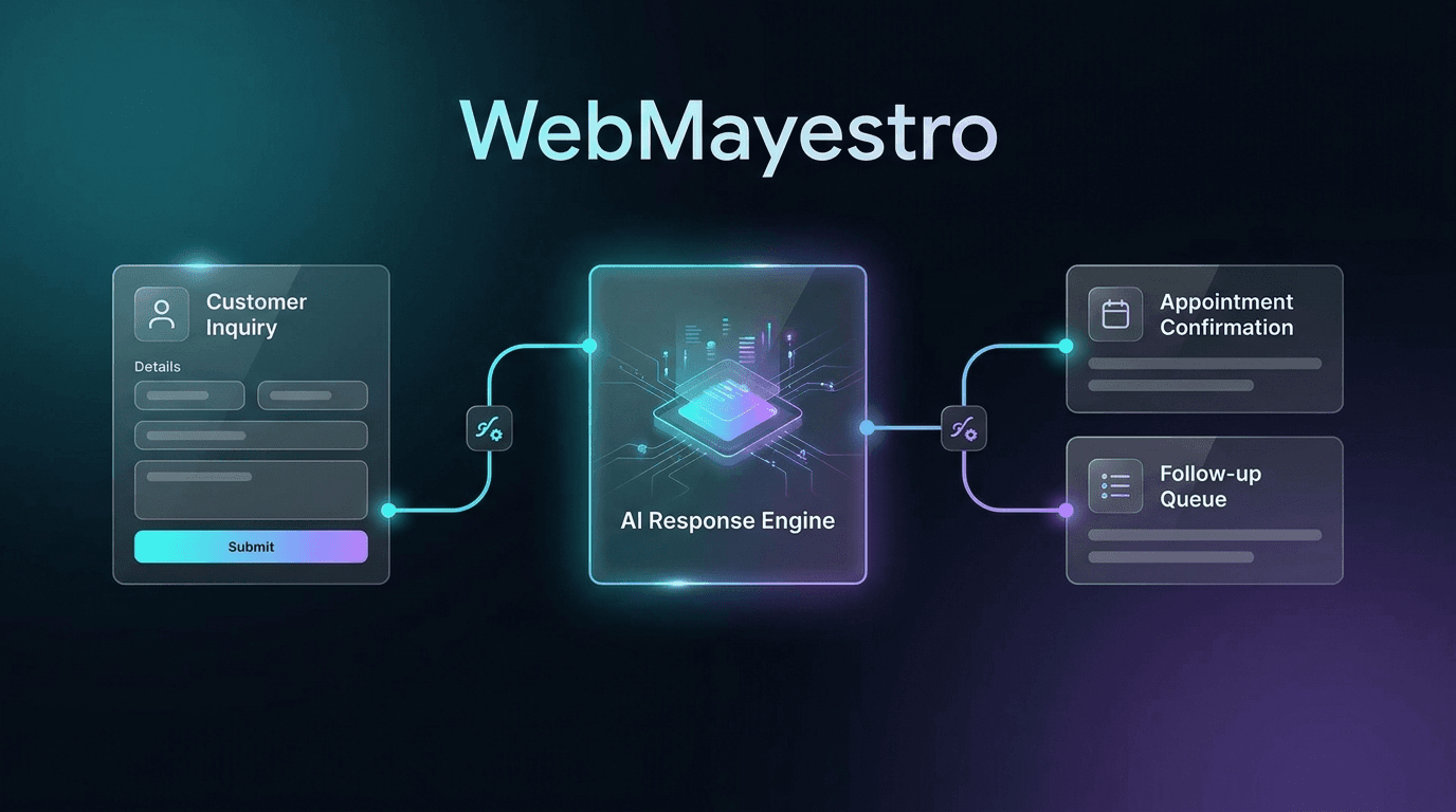 Customer journey from inquiry to AI response appointment booking and dashboard record