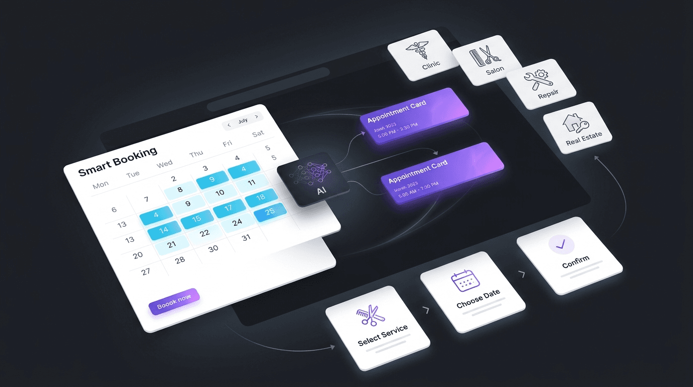 AI powered appointment booking calendar interface