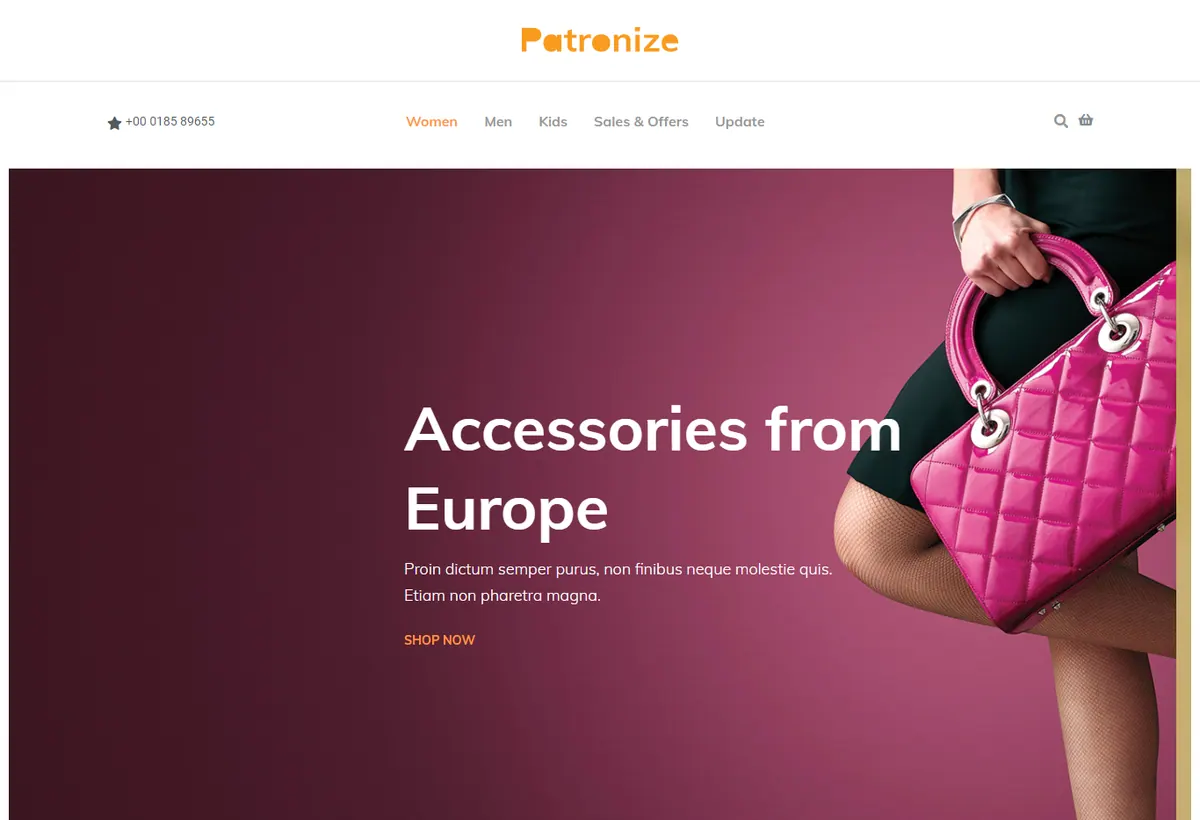 Luxury accessories ecommerce homepage preview