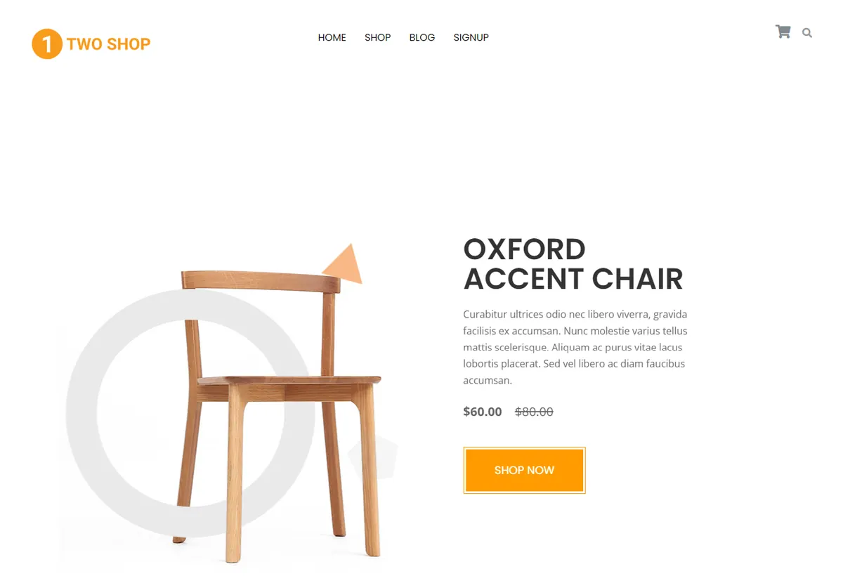 Modern furniture ecommerce homepage preview