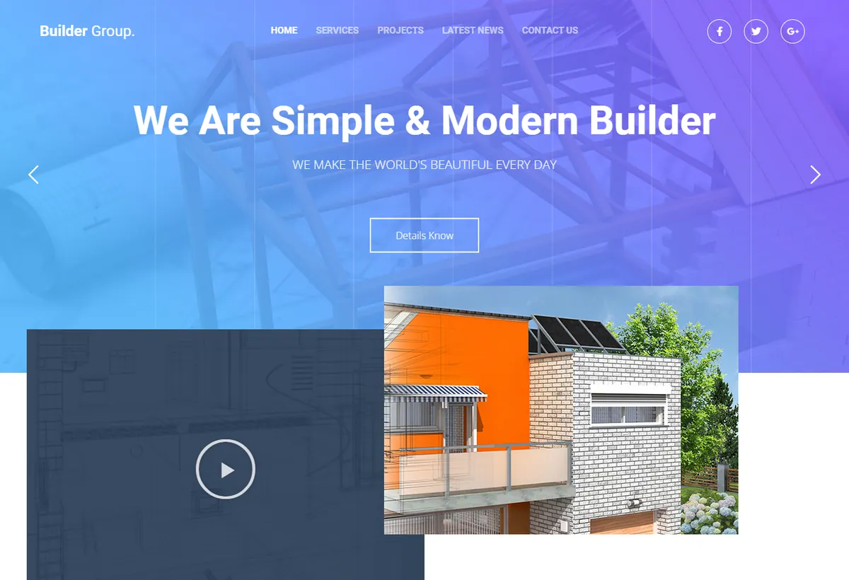 Builder group WordPress service website preview